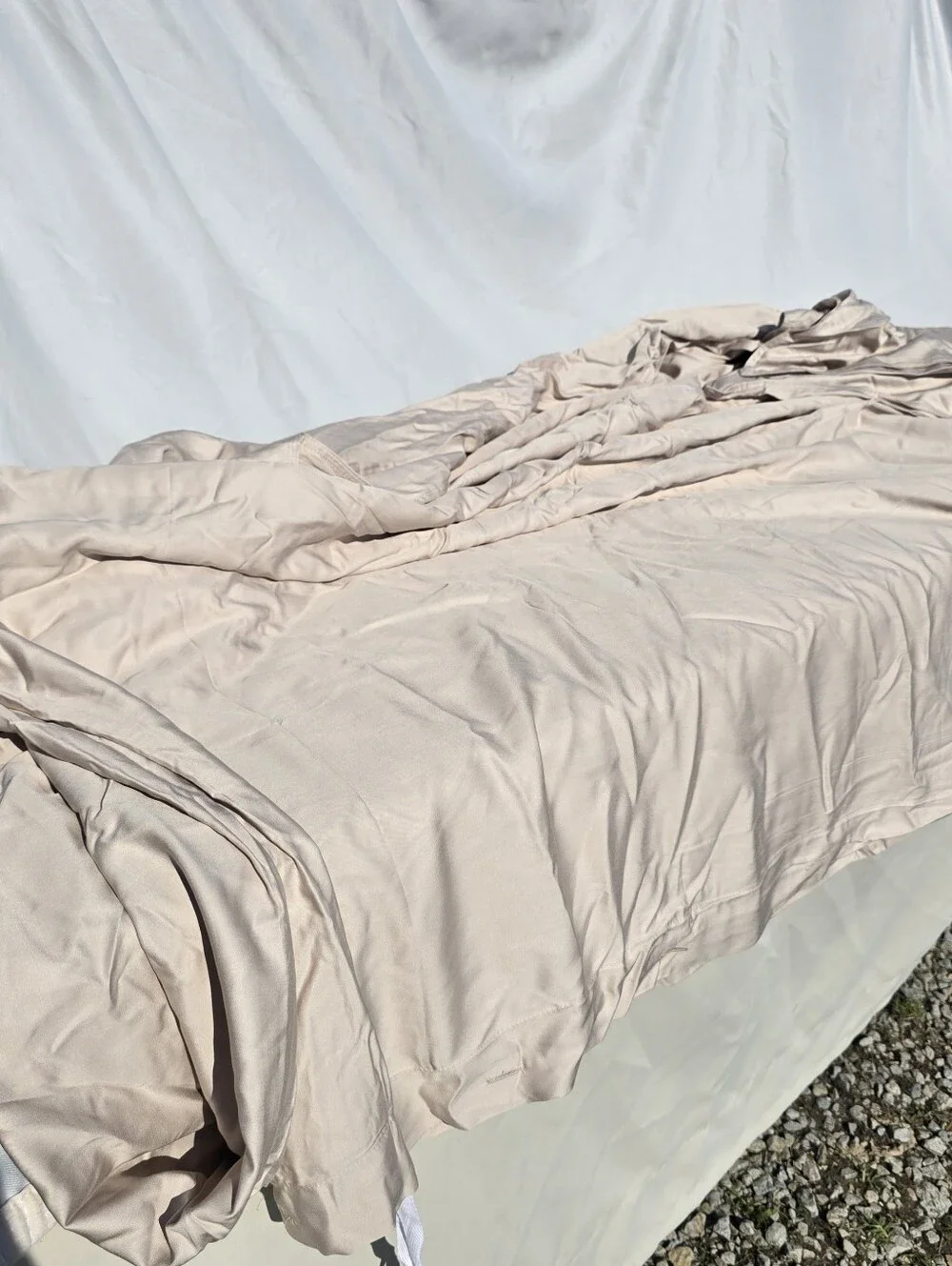 NEW Quince Organic Bamboo King / California King Duvet Set & 2 King Shams Sand